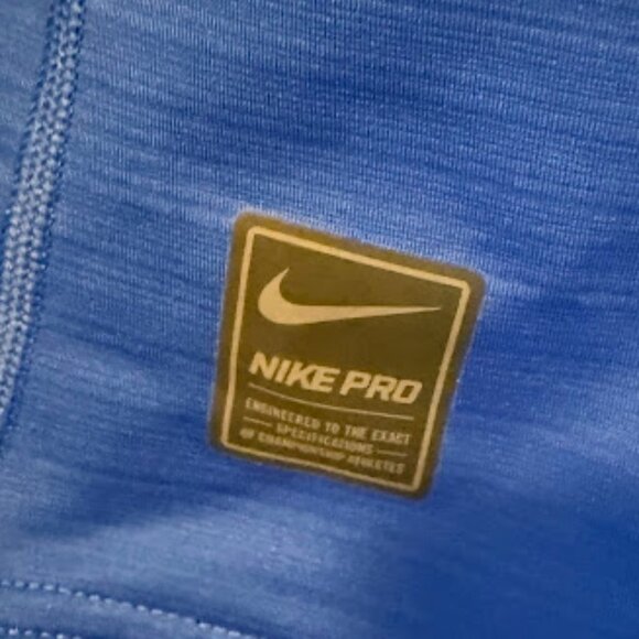Nike Pro Hyper Warm Royal Blue Long Sleeve Shirt - Picture 8 of 8